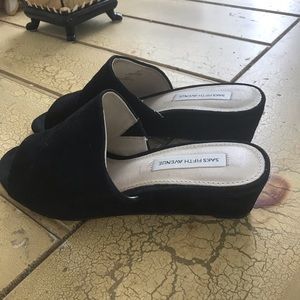 SALE •New SAKS FIFTH AVENUE Slip-On Black Suede Shoes